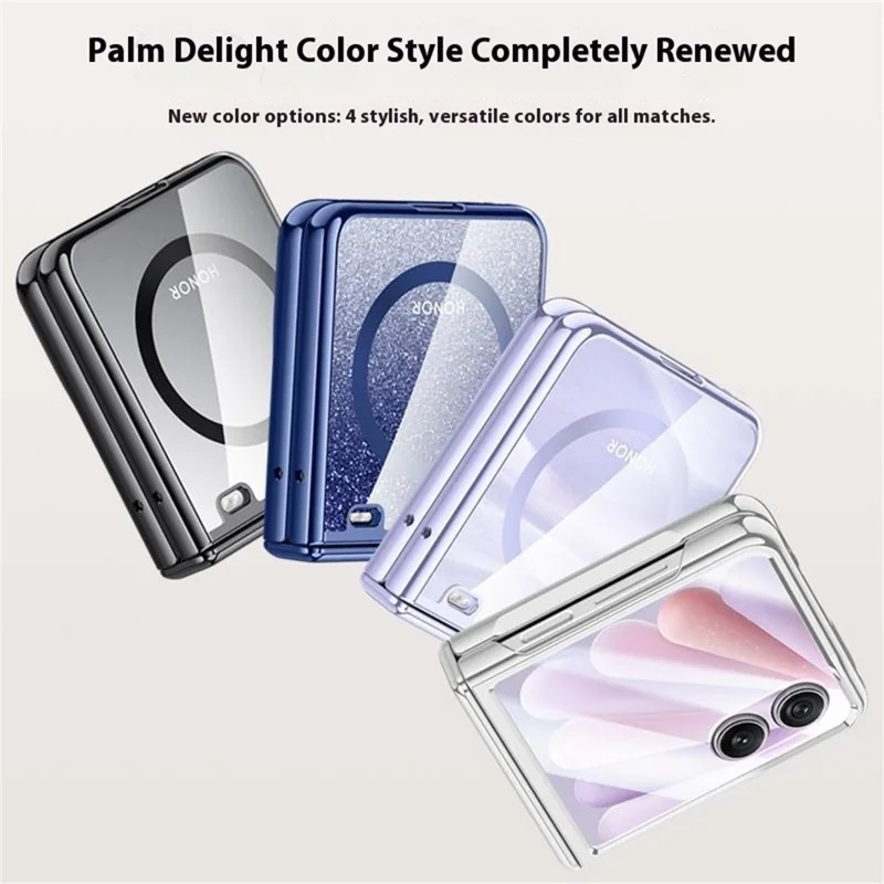 Magnetisk skal till Honor Magic V Flip 2, hårt PC + akryl, med HD-skydd för lilla bakskärm - Lila