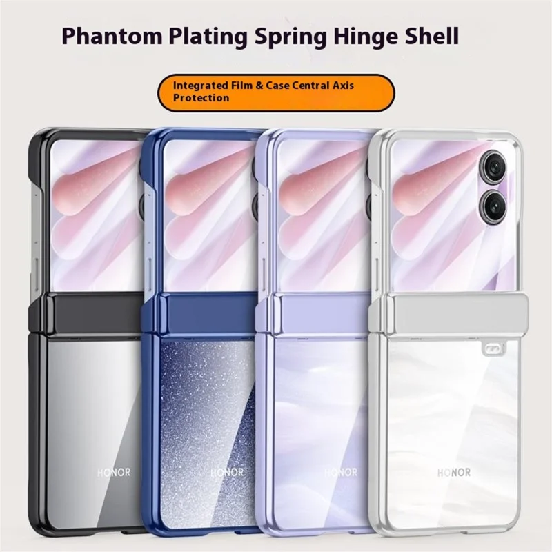 Magnetisk skal till Honor Magic V Flip 2, hårt PC + akryl, med HD-skydd för lilla bakskärm - Lila