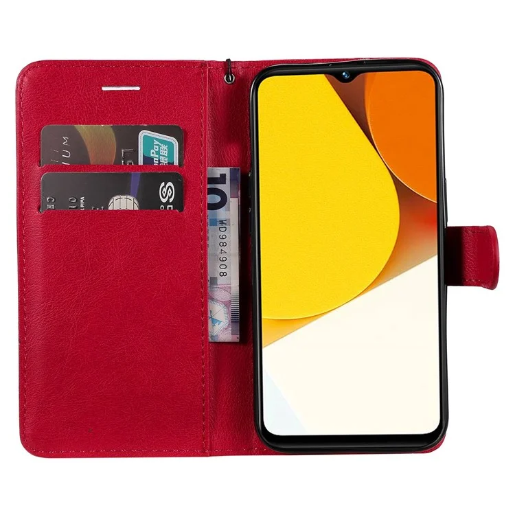 KT in Pelle Serie 2 Per Vivo Y35 / Y22s 4G / Y22 4G PU in Pelle Petro Solid Couro Che Stato Chuoret Design Magnetic Afrout Coperchi - Rosso