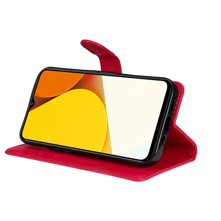 KT in Pelle Serie 2 Per Vivo Y35 / Y22s 4G / Y22 4G PU in Pelle Petro Solid Couro Che Stato Chuoret Design Magnetic Afrout Coperchi - Rosso