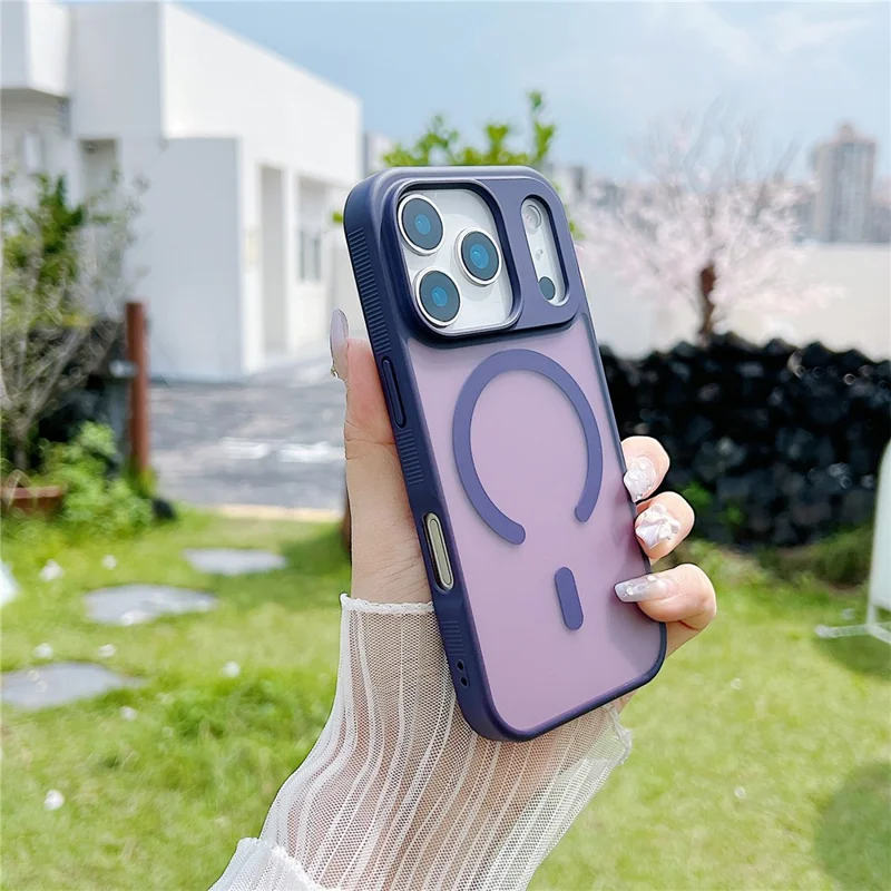 For iPhone 17 Pro Case Compatible with MagSafe Skin Touch TPU Acrylic Phone Back Cover - Purple