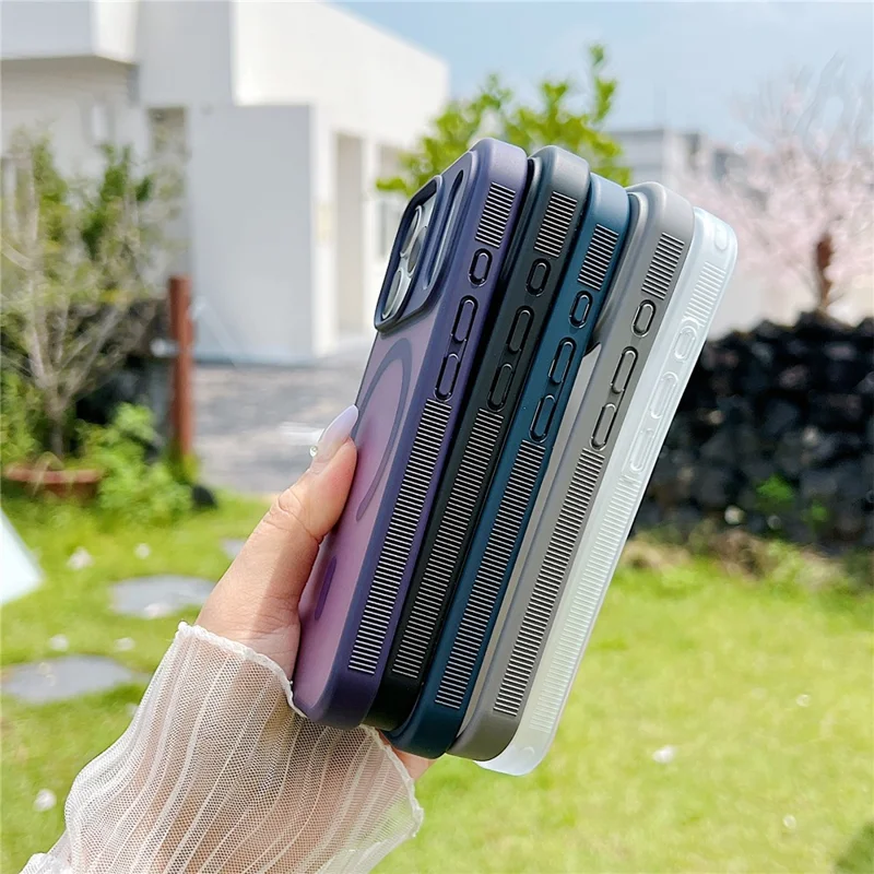 For iPhone 17 Pro Case Compatible with MagSafe Skin Touch TPU Acrylic Phone Back Cover - Purple