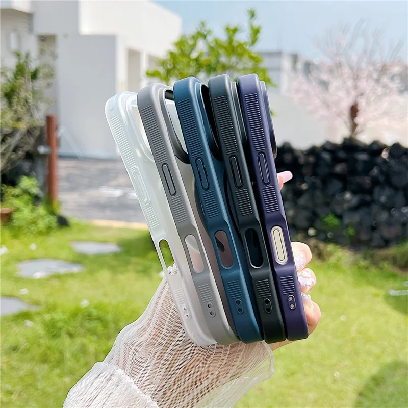 For iPhone 17 Pro Case Compatible with MagSafe Skin Touch TPU Acrylic Phone Back Cover - Purple