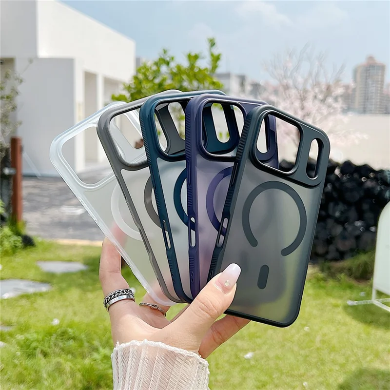 For iPhone 17 Pro Case Compatible with MagSafe Skin Touch TPU Acrylic Phone Back Cover - Purple