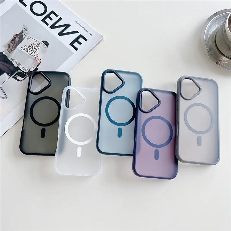 For iPhone 17 Case Compatible with MagSafe Skin Touch TPU Acrylic Phone Back Cover - Grey