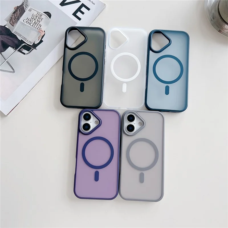 For iPhone 17 Case Compatible with MagSafe Skin Touch TPU Acrylic Phone Back Cover - Grey