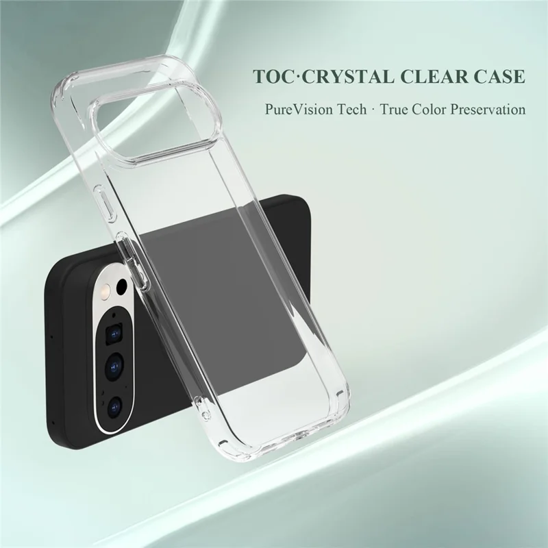 LEREACH TOC Serie für Google Pixel 10 / 10 Pro Hülle TPU + Acryl Handyhülle - Transparent