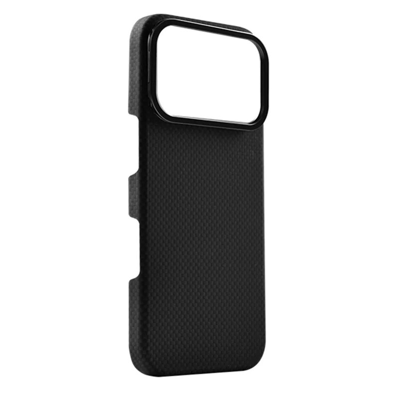 COTECI For iPhone 17 Pro Max Magnetic Case with Lens Kickstand Kevlar Slim PC Back Cover Compatible with MagSafe - Black