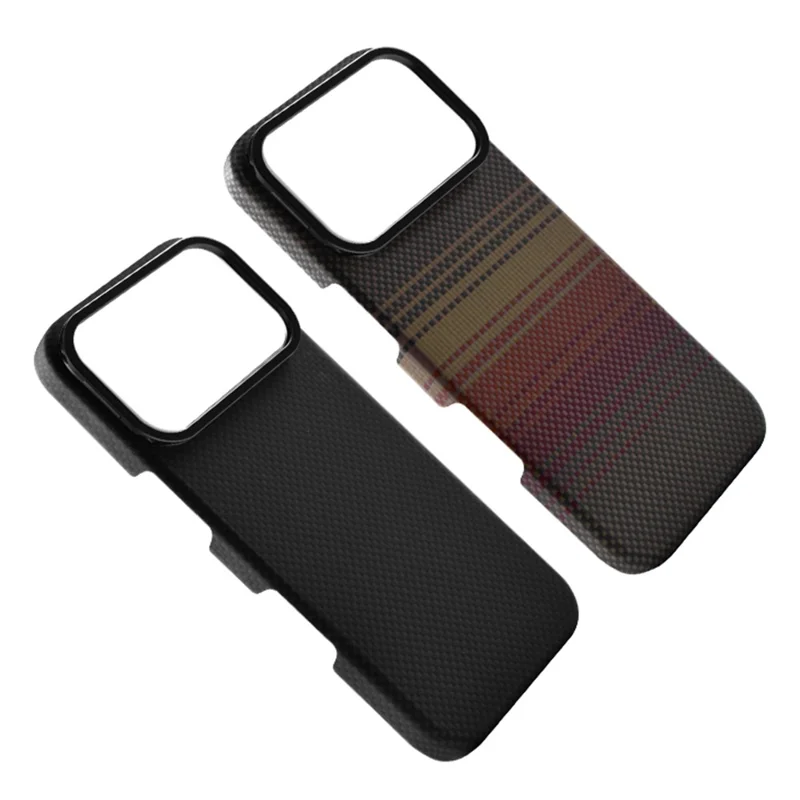 COTECI For iPhone 17 Pro Max Magnetic Case with Lens Kickstand Kevlar Slim PC Back Cover Compatible with MagSafe - Black