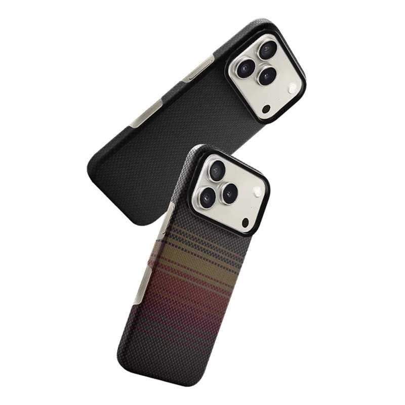 COTECI For iPhone 17 Pro Max Magnetic Case with Lens Kickstand Kevlar Slim PC Back Cover Compatible with MagSafe - Black