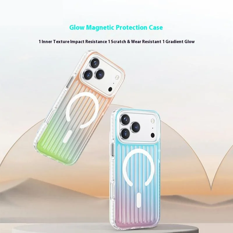 COTECI Obudowa na iPhone 17 Pro Max Kompatybilna z MagSafe Gradient Kolorystyczny Tyl Telefonu z TPE + TPU - Oślepiający Niebieski