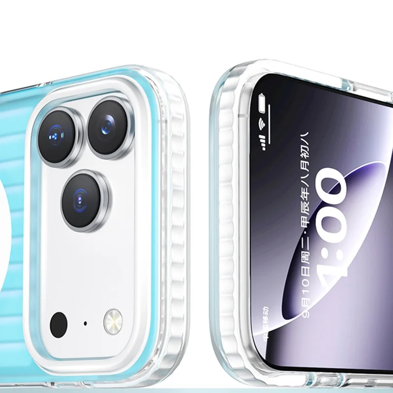 COTECI For iPhone 17 Pro Case Compatible with MagSafe Gradient Color TPE + TPU Phone Back Cover - Dazzling Blue