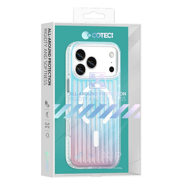 COTECI For iPhone 17 Pro Case Compatible with MagSafe Gradient Color TPE + TPU Phone Back Cover - Dazzling Blue
