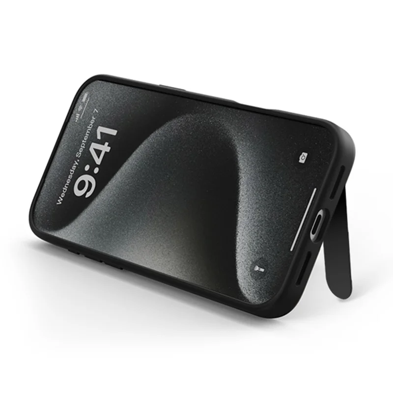 COTECI For iPhone 17 Pro Max Phone Case Compatible with MagSafe PC+TPU Back Cover with Hidden Kickstand - Matte Black