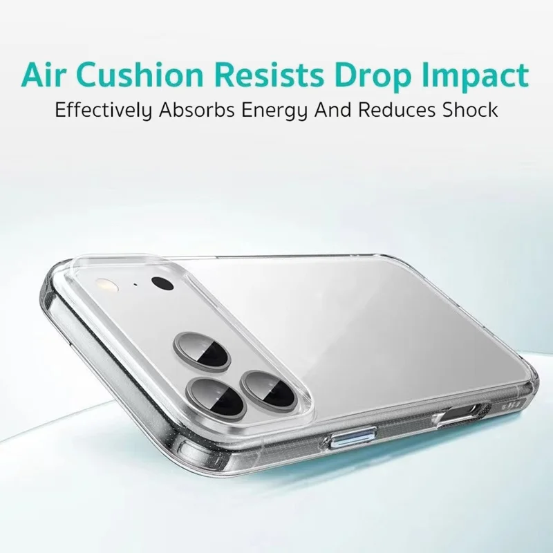 COTECi For iPhone 17 Pro Max Clear Phone Case AI Camera Cutout Shockproof TPU PC Back Cover