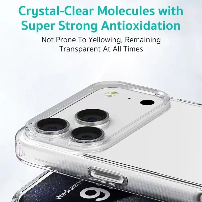 COTECi For iPhone 17 Pro Max Clear Phone Case AI Camera Cutout Shockproof TPU PC Back Cover