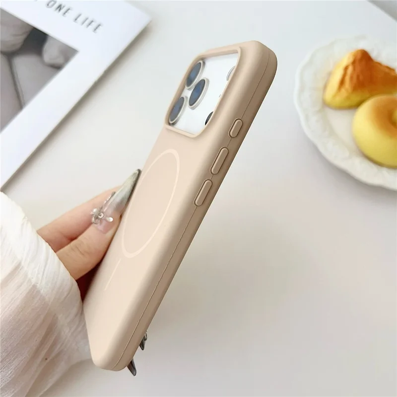 For iPhone 17 Pro Max Case Compatible with MagSafe Liquid Silicone Anti-Drop Phone Cover - Dark Rose