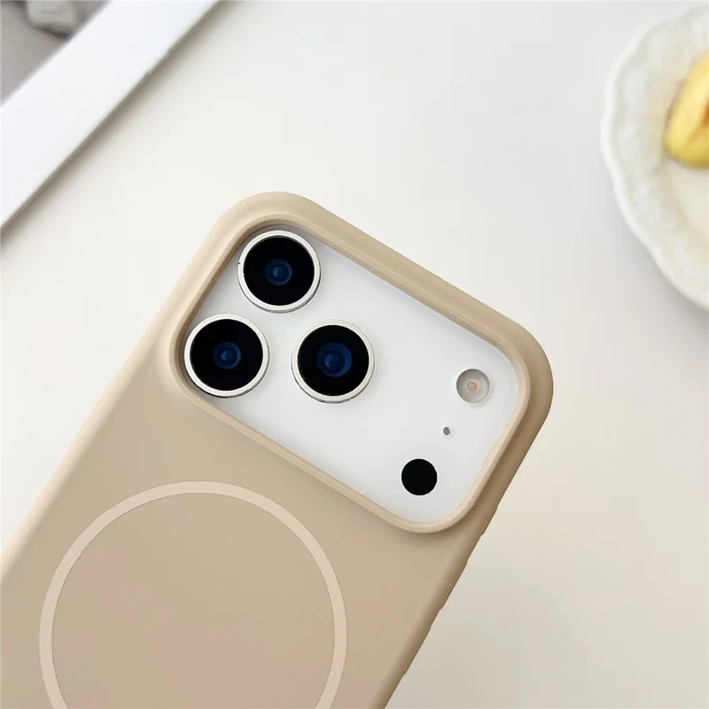 For iPhone 17 Pro Max Case Compatible with MagSafe Liquid Silicone Anti-Drop Phone Cover - Dark Rose