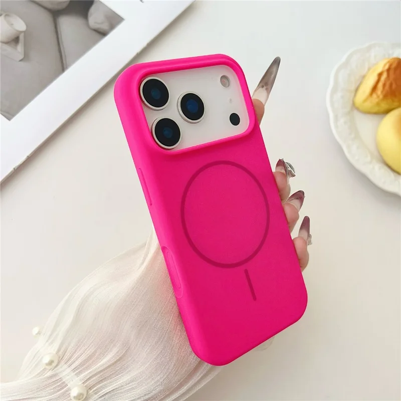 For iPhone 17 Pro Max Case Compatible with MagSafe Liquid Silicone Anti-Drop Phone Cover - Rose
