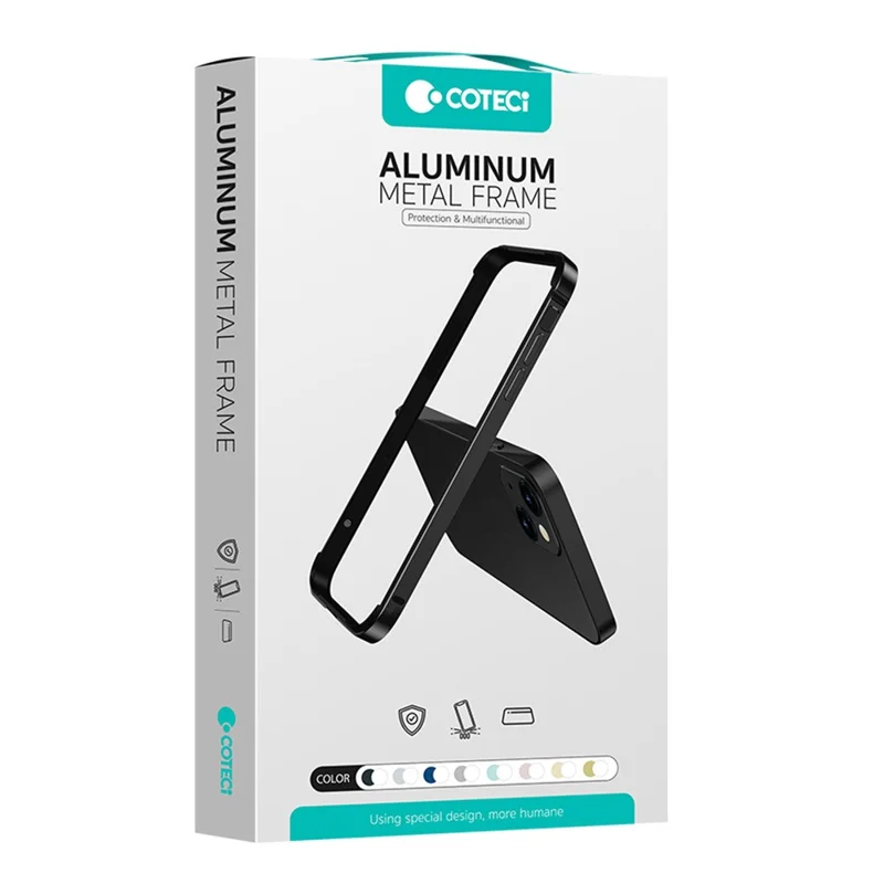 COTECI For iPhone Air Case Aluminum Alloy Silicone Bumper Shockproof Heat Dissipation Phone Frame - Black