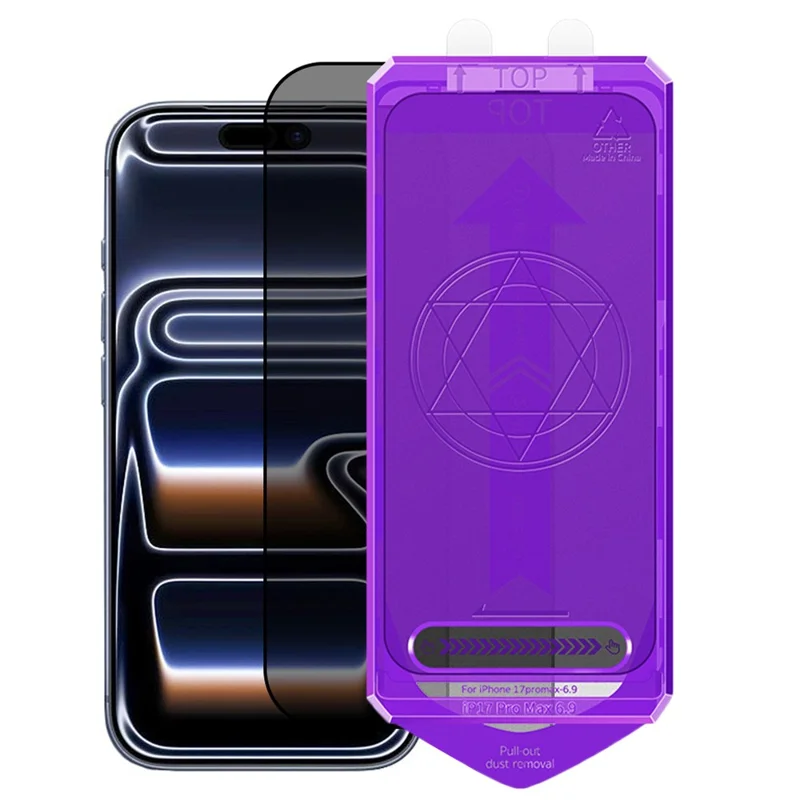 COTECI na iPhone 17 Pro Ochrona Ekranu Przeciwwyglądowa Hartowane Szybkie Szklane z Narzędziem do Usuwania Kurzu PC