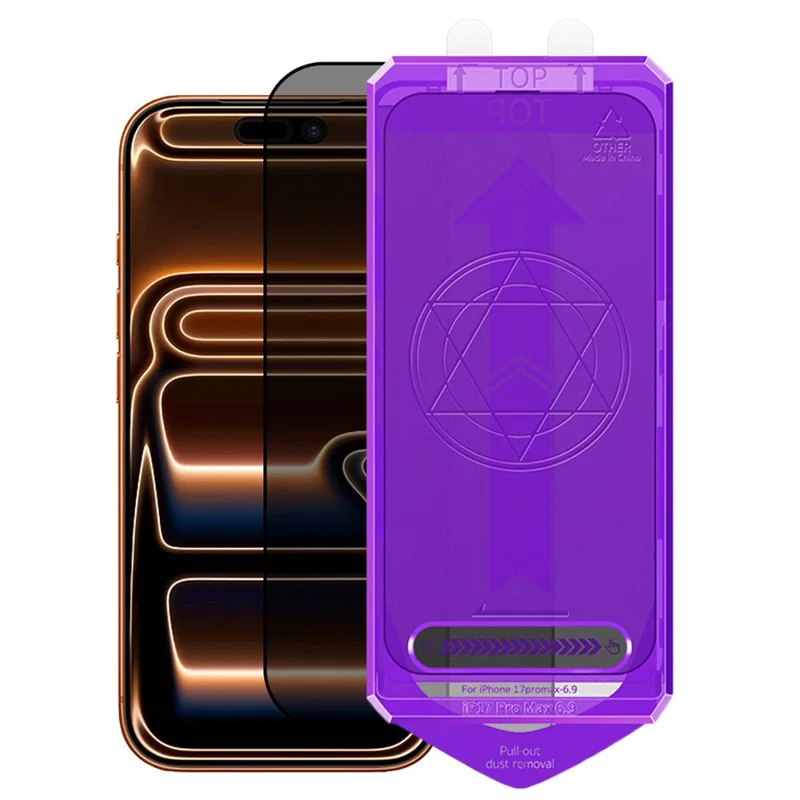 COTECI Na iPhone 17 Pro Max Ochrona Ekranu Przeciwwyglądowa Hartowane Szybkie Szkło z Narzędziem do Usuwania Kurzu PC