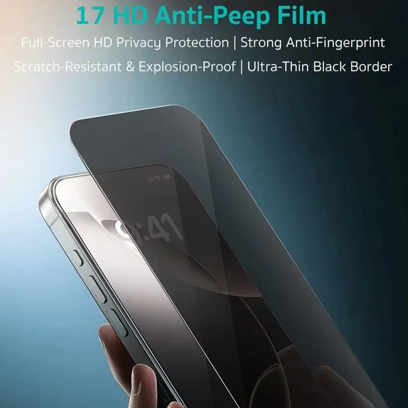 COTECI Na iPhone 17 Pro Max Ochrona Ekranu Przeciwwyglądowa Hartowane Szybkie Szkło z Narzędziem do Usuwania Kurzu PC