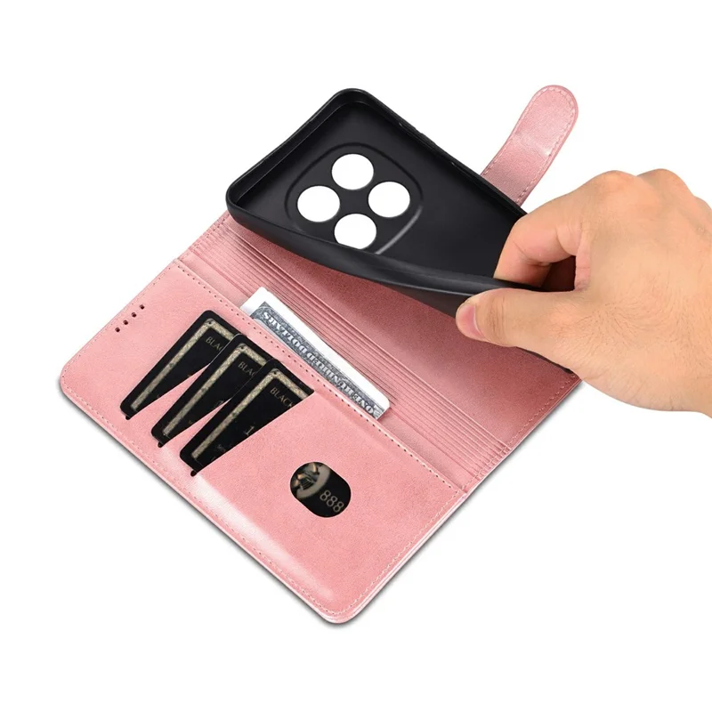 AZNS For Xiaomi Poco M8 5G / Redmi Note 15 5G (Global) Case PU Leather Wallet Phone Cover - Rose Gold