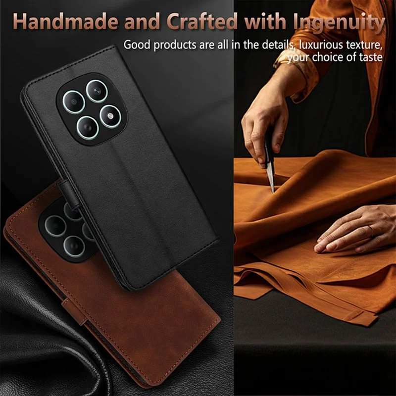 AZNS For Xiaomi Poco M8 5G / Redmi Note 15 5G (Global) Case PU Leather Wallet Phone Cover - Rose Gold