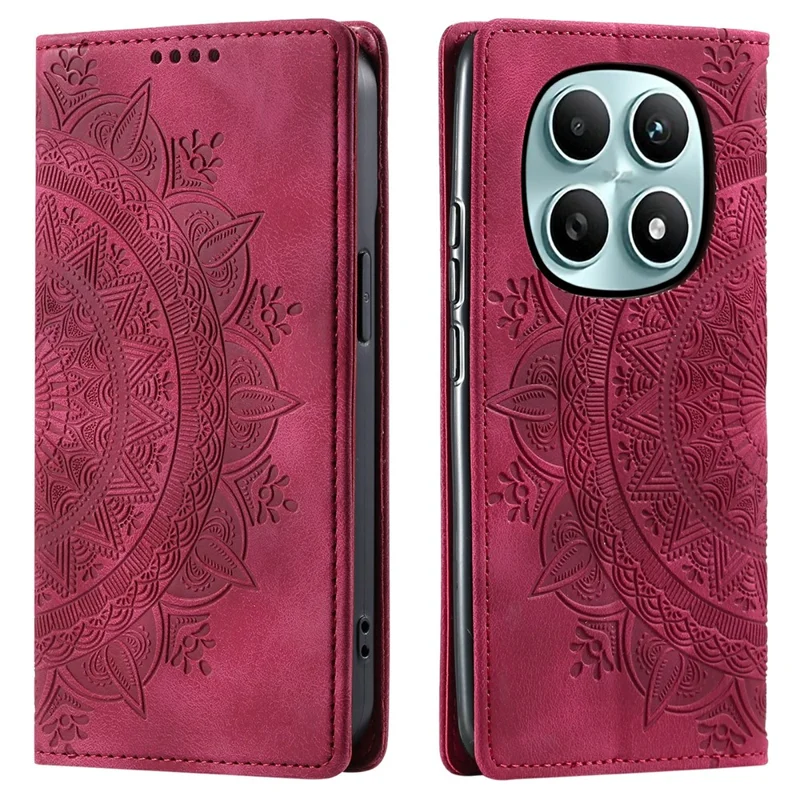 For Xiaomi Redmi Note 15 5G (Global) Case Magnetic Closing Leather Phone Cover Pattern Imprinted - Rose