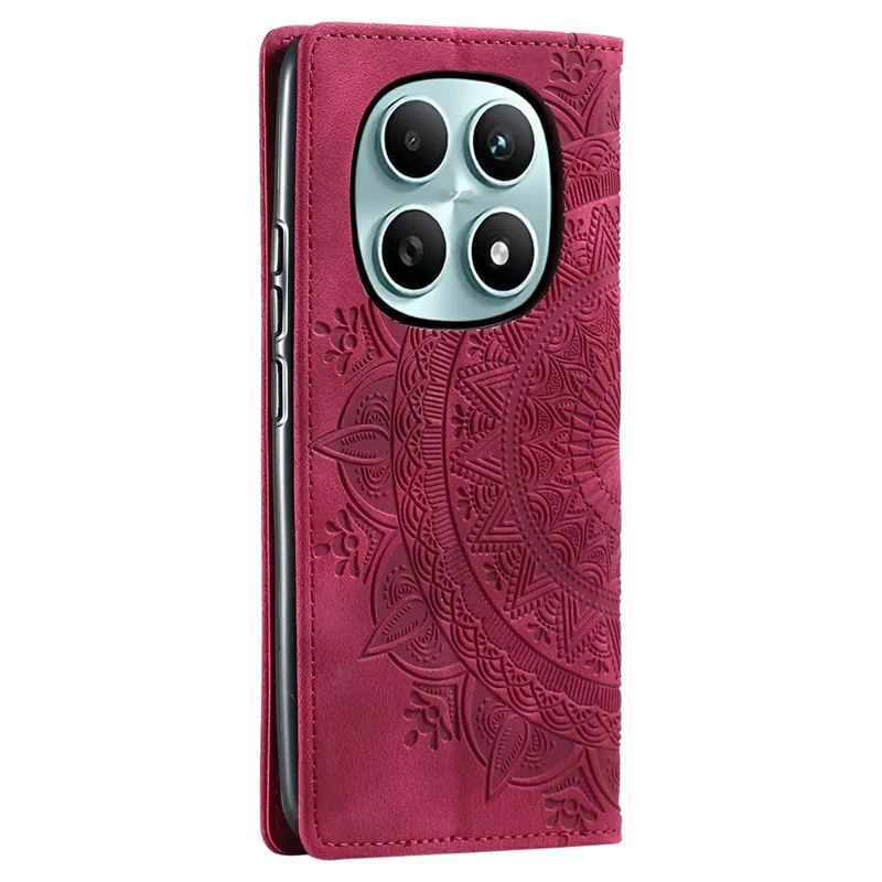 For Xiaomi Redmi Note 15 5G (Global) Case Magnetic Closing Leather Phone Cover Pattern Imprinted - Rose