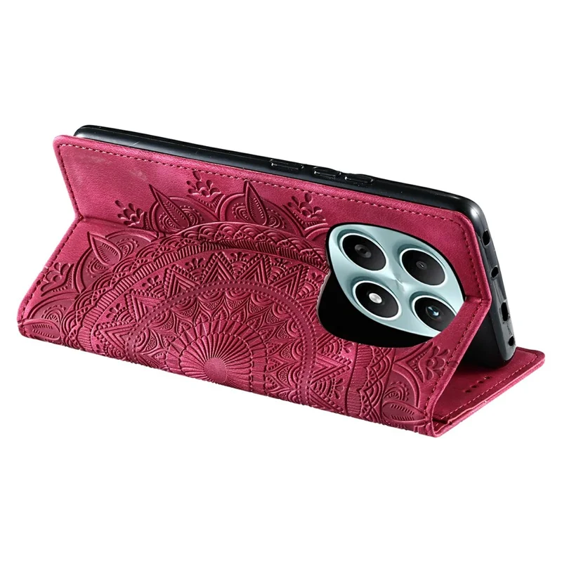 For Xiaomi Redmi Note 15 5G (Global) Case Magnetic Closing Leather Phone Cover Pattern Imprinted - Rose