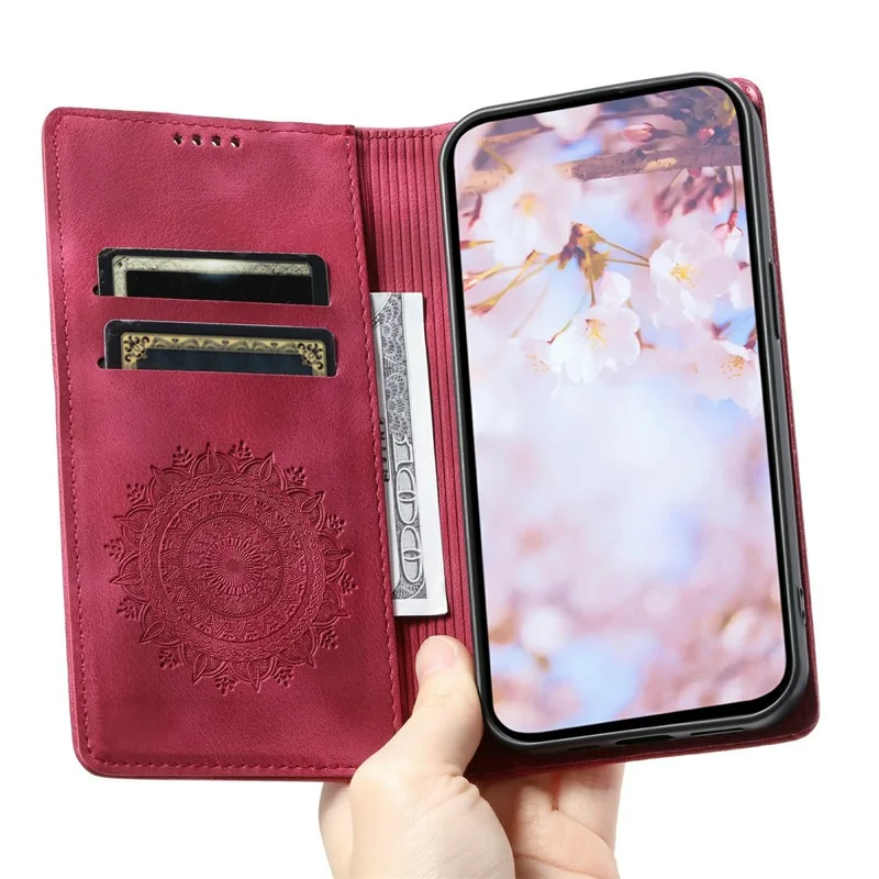 For Xiaomi Redmi Note 15 5G (Global) Case Magnetic Closing Leather Phone Cover Pattern Imprinted - Rose