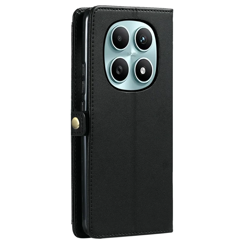 For Xiaomi Redmi Note 15 5G (Global) Leather Case with Wrist Strap Wallet Stand Phone Cover - Black