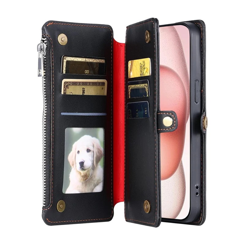For Xiaomi Redmi Note 15 5G (Global) Case TPU + PU Leather Wallet Phone Cover with Wrist Strap - Black