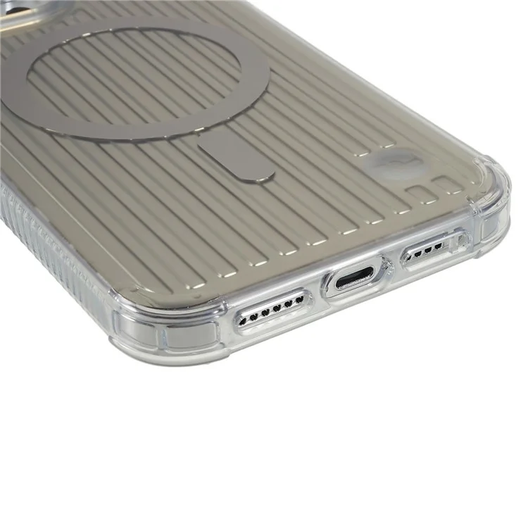 PQY Go Out Series Magnetic Case для iPhone 14 Pro, совместимый с MagSafe, PC+TPU+PET защита от царапин, чехол для телефона - серебристый