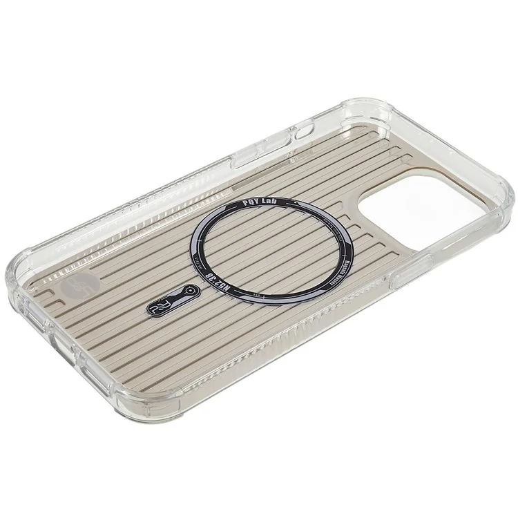 PQY Go Out Series Magnetic Case для iPhone 14 Pro, совместимый с MagSafe, PC+TPU+PET защита от царапин, чехол для телефона - серебристый