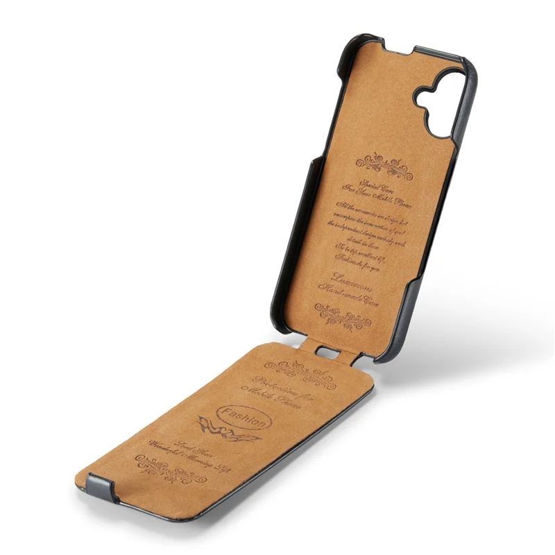 For iPhone 17 Case Vertical Flip PU Leather + PC Phone Cover - Black