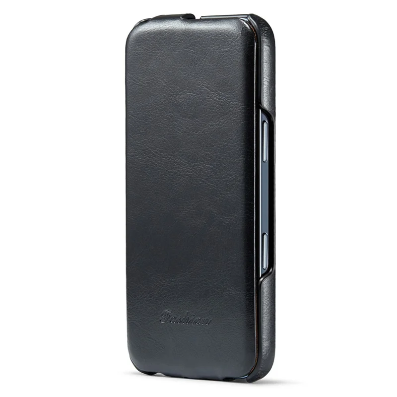 For iPhone 17 Pro Case Vertical Flip PU Leather + PC Phone Cover - Black