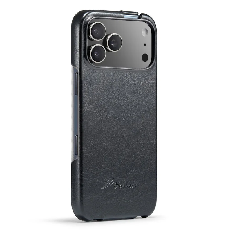 For iPhone 17 Pro Case Vertical Flip PU Leather + PC Phone Cover - Black