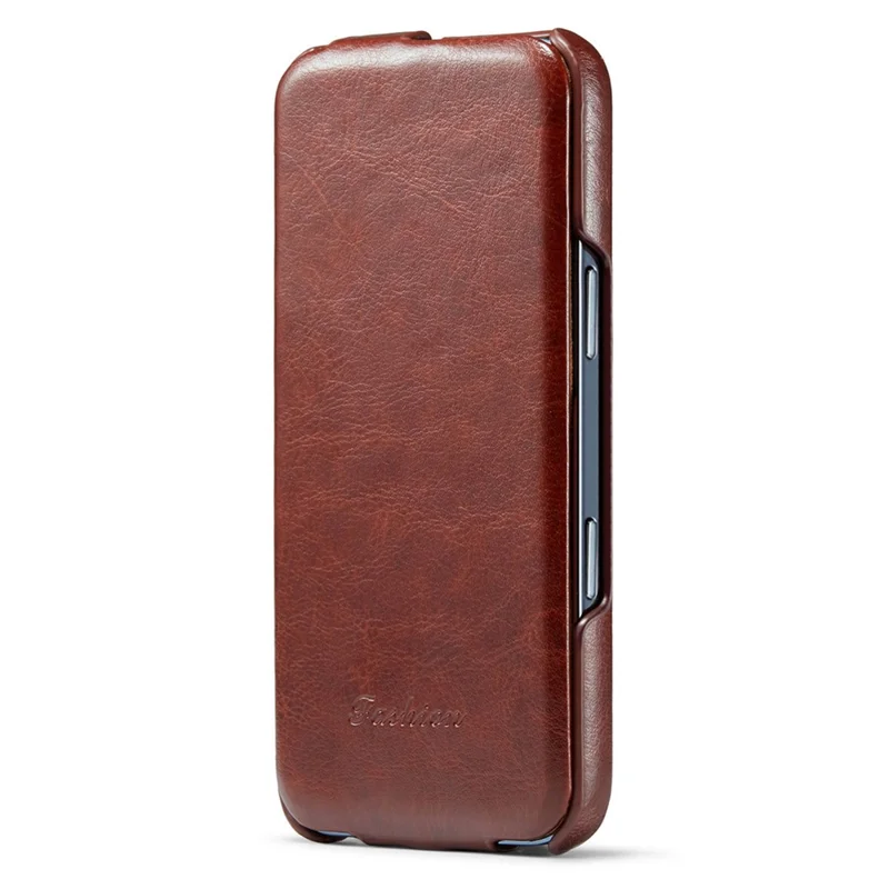 Til iPhone 17 Pro Max Case Vertikal Flip PU Læder + PC Telefondæksel - Brun
