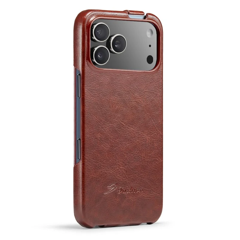 Til iPhone 17 Pro Max Case Vertikal Flip PU Læder + PC Telefondæksel - Brun
