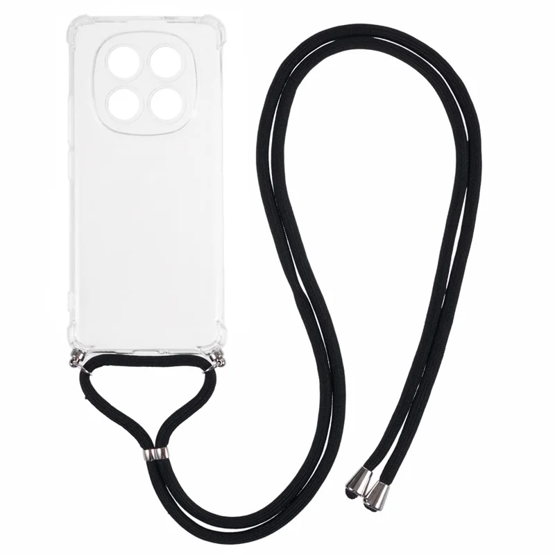 For Xiaomi Redmi Note 15 5G (Global) Case Reinforced Corner TPU Clear Phone Cover with Lanyard