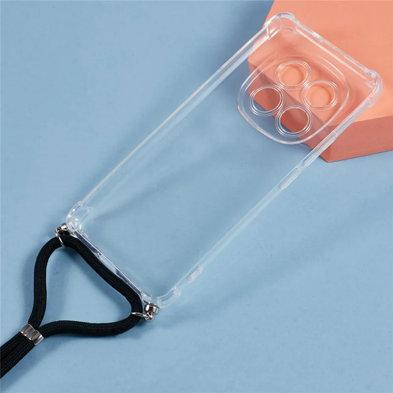 For Xiaomi Redmi Note 15 5G (Global) Case Reinforced Corner TPU Clear Phone Cover with Lanyard