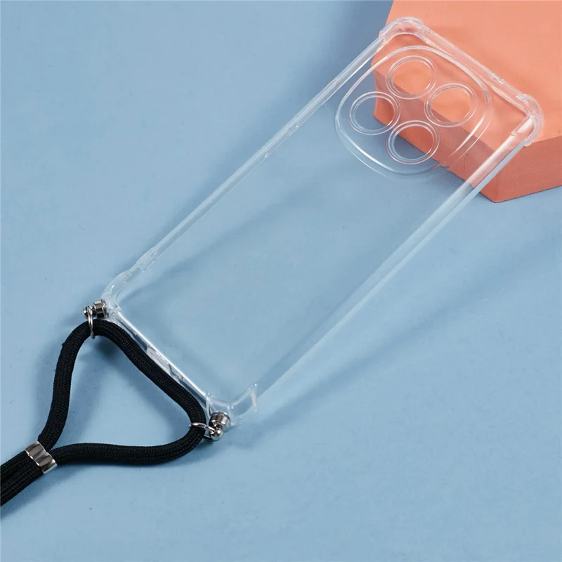 For Xiaomi Redmi Note 15 Pro 5G (Global) Case Reinforced Corner TPU Clear Phone Cover with Lanyard