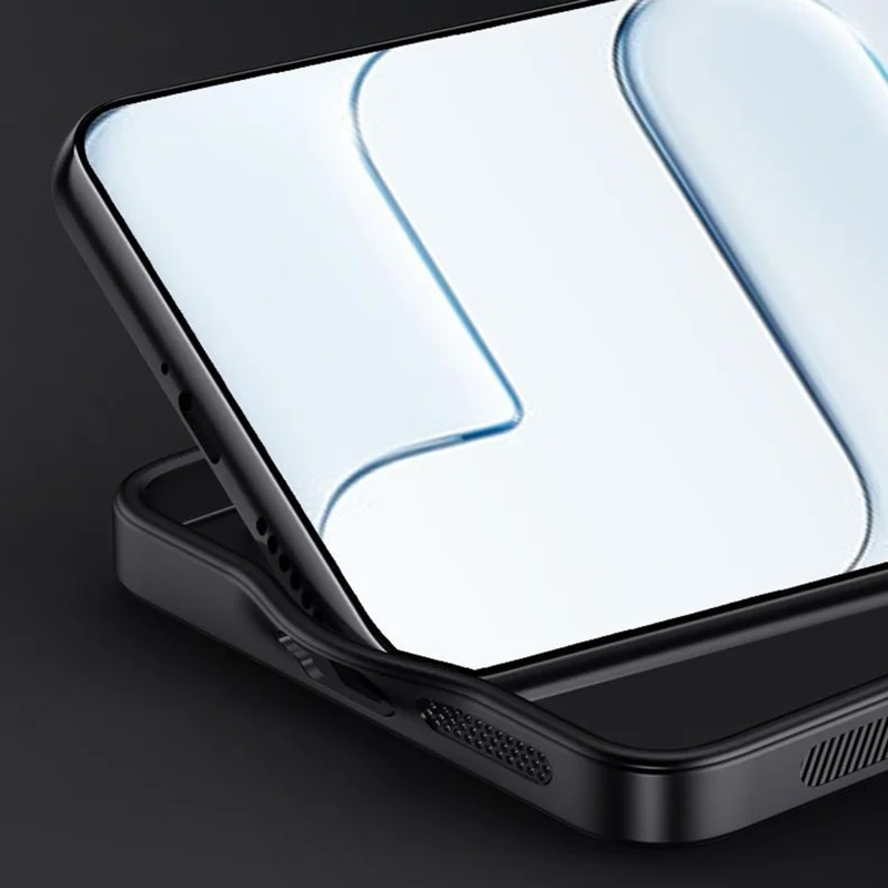 For iPhone Air Case Wood Texture PU Leather Coated PC TPU Phone Cover - Black