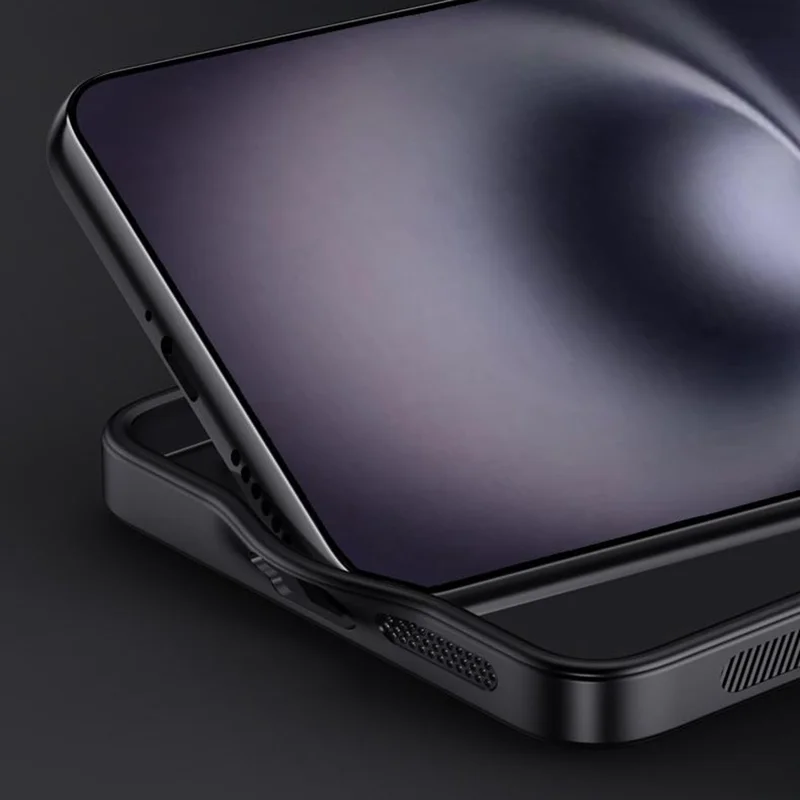 For iPhone 17 Case Wood Texture PU Leather Coated PC TPU Phone Cover - Black