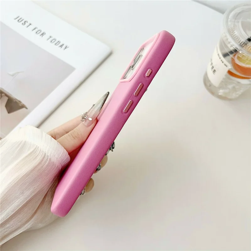 For iPhone 17 Pro Case Compatible with MagSafe PU Leather Liquid Silicone Phone Back Cover - Dark Purple