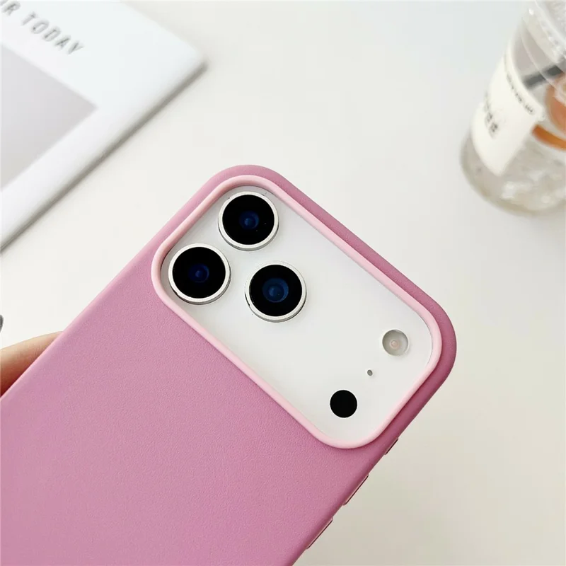 For iPhone 17 Pro Max Case Compatible with MagSafe PU Leather Liquid Silicone Phone Back Cover - Dark Purple