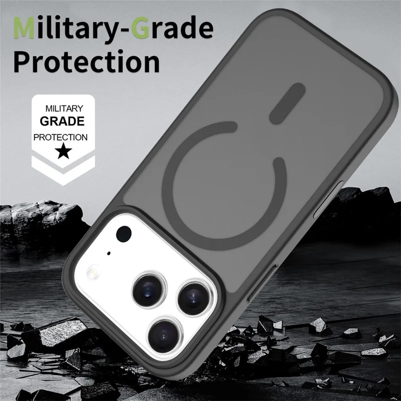 Bulk Purchasing For iPhone 17 Pro Magnetic Case with AI Camera Button PC + TPU Phone Cover Compatible with MagSafe - Black